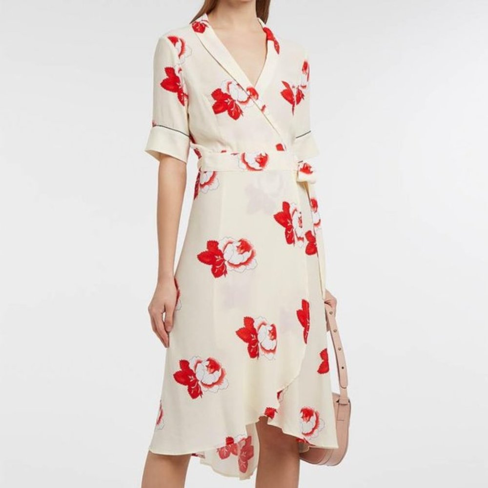 Ganni Harley Floral Print Wrap Dress